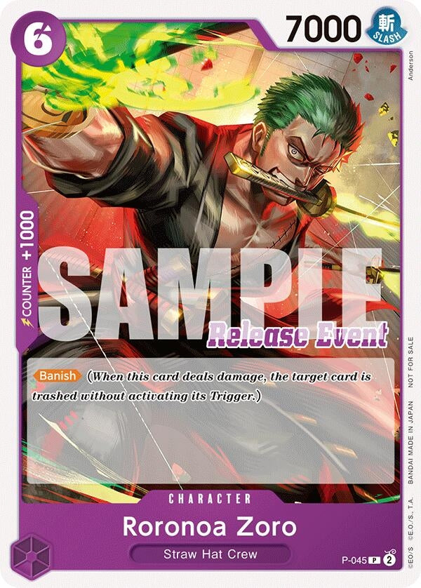 Roronoa Zoro (ST15 - ST20 Release Event Pack) (P-045) (One Piece Promotion Cards)