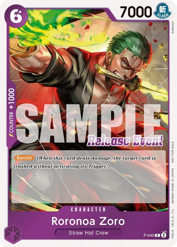 Roronoa Zoro (ST15 - ST20 Release Event Winner Pack) (P-045) (One Piece Promotion Cards)