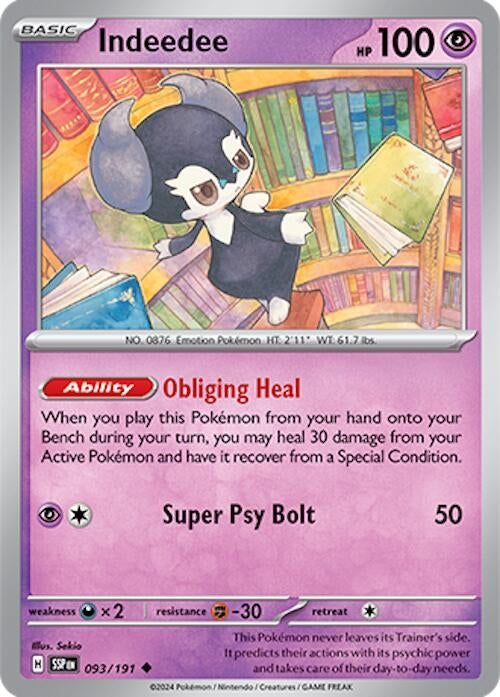 Image for Indeedee (093/191) (SV08: Surging Sparks) - Pokemon