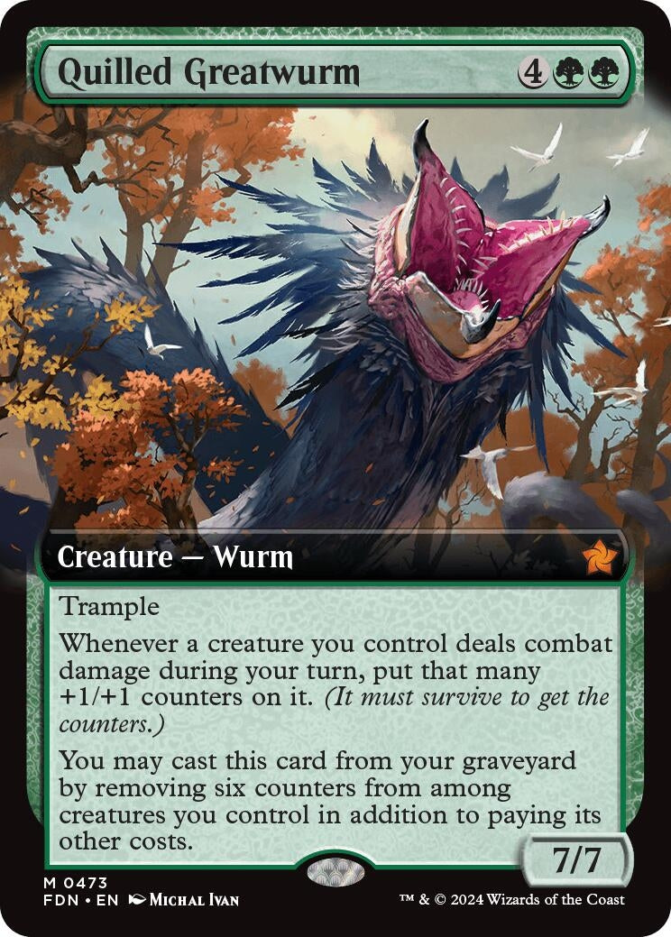 Quilled Greatwurm (Extended Art) (473) (Foundations) (FDN)