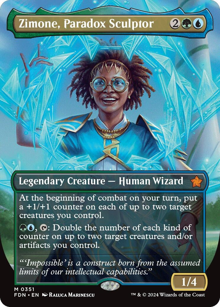 Zimone, Paradox Sculptor (Borderless) (351) (Foundations) (FDN)