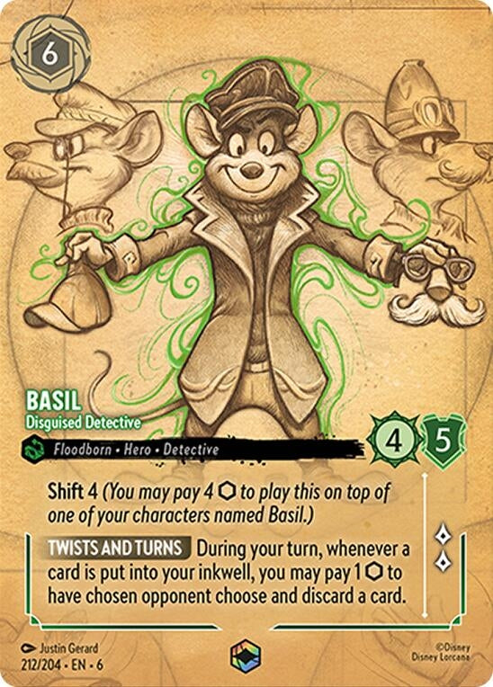 Basil - Disguised Detective (Enchanted) (212/204) (Azurite Sea)