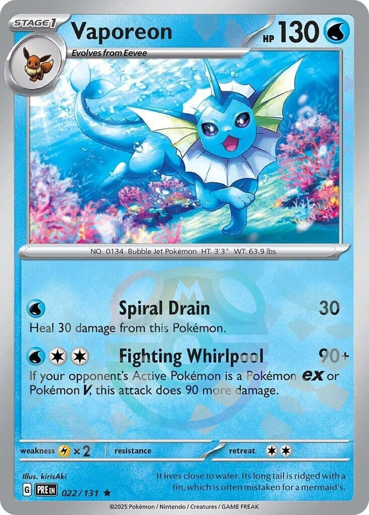 Vaporeon (Master Ball Pattern) (022/131) (SV: Prismatic Evolutions)