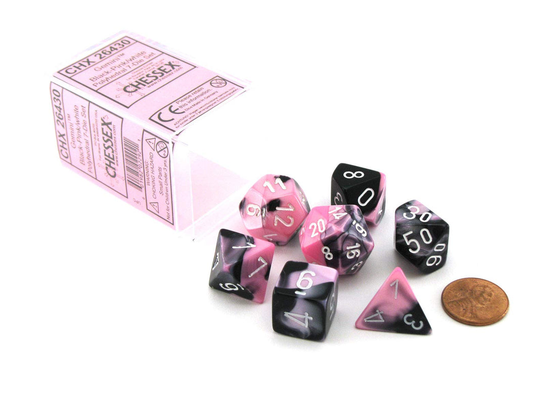 Gemini Mini 7 Die Set Black-Pink/white