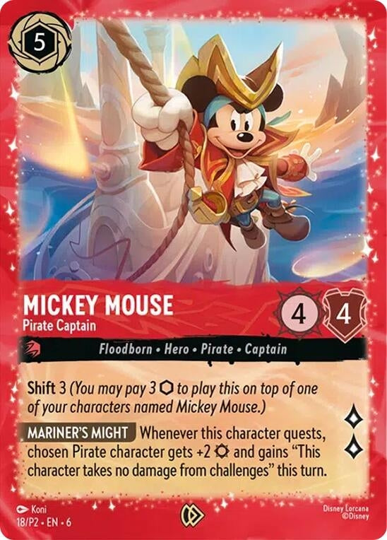 Mickey Mouse - Pirate Captain (18) (Disney Lorcana Promo Cards)