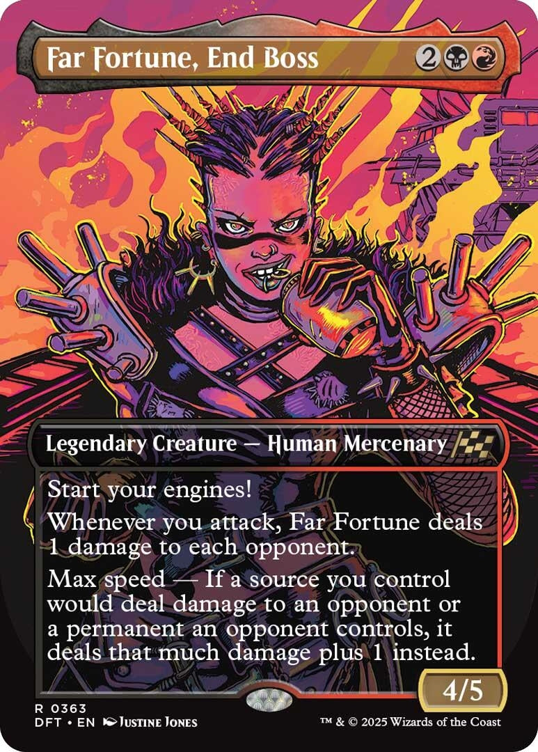 Image for Far Fortune, End Boss (Borderless) (363) (Aetherdrift) - Magic: The Gathering