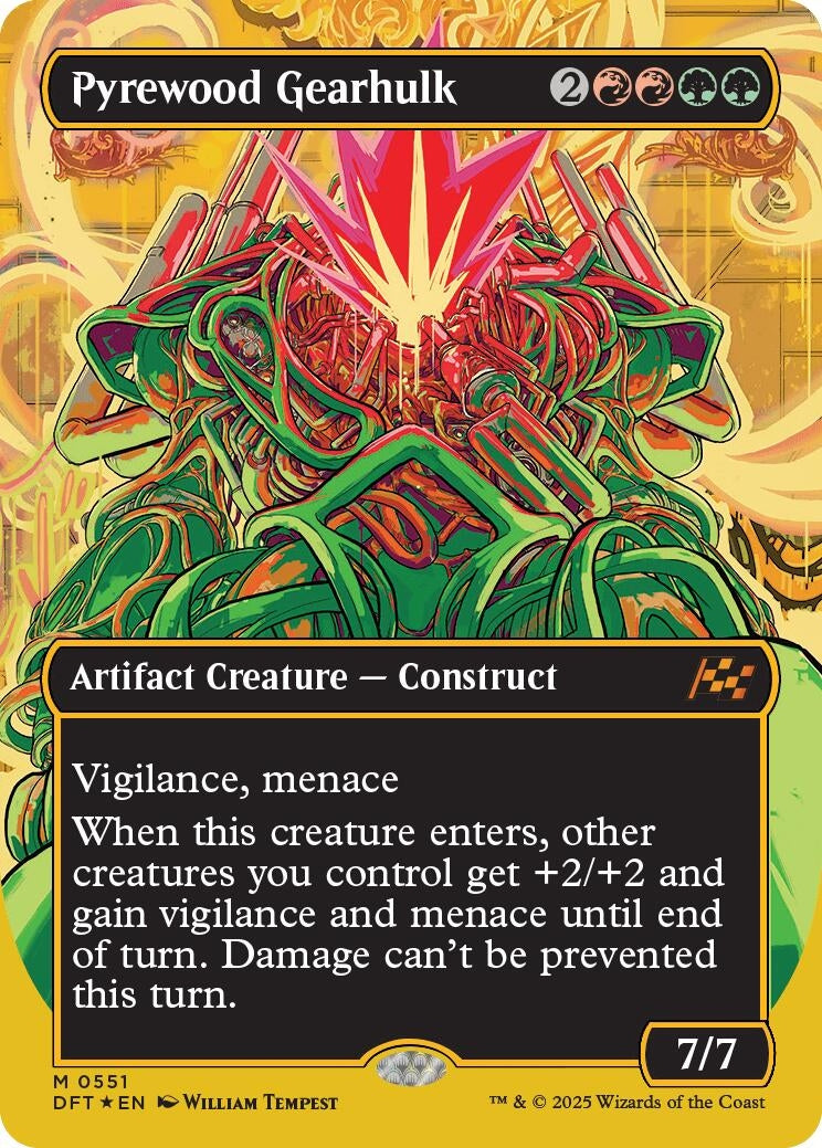 Image for Pyrewood Gearhulk (Borderless) (First-Place Foil) (551) (Aetherdrift) - Magic: The Gathering