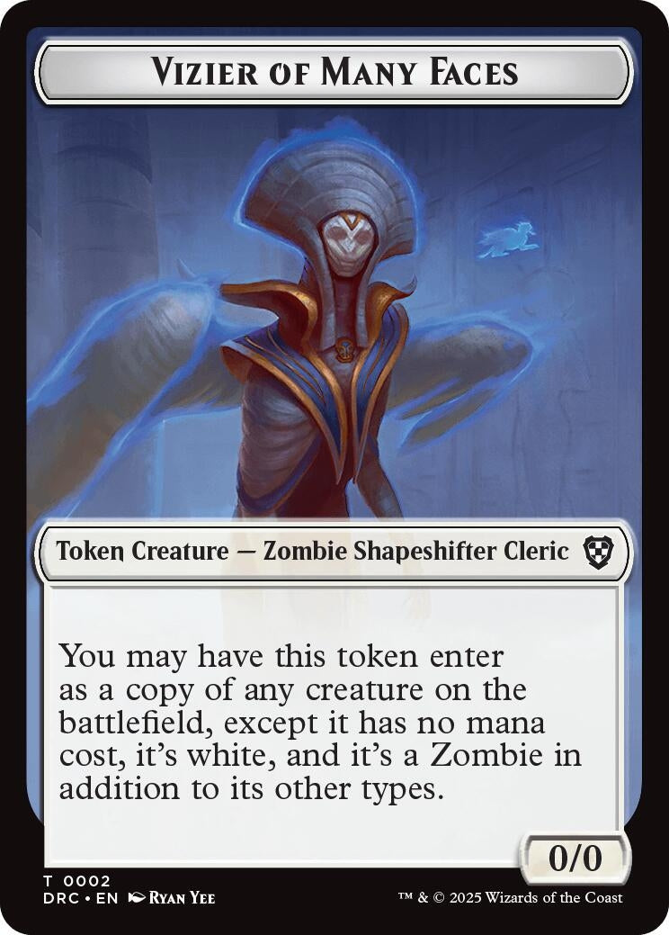 Vizier of Many Faces // Zombie (0003) Double-Sided Token (2 // 3)