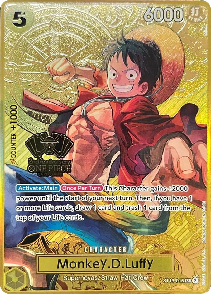 Image for Monkey.D.Luffy (One Piece Japanese Version 2nd Anniversary Set) (ST13-015) (One Piece Promotion Cards) - One Piece Card Game