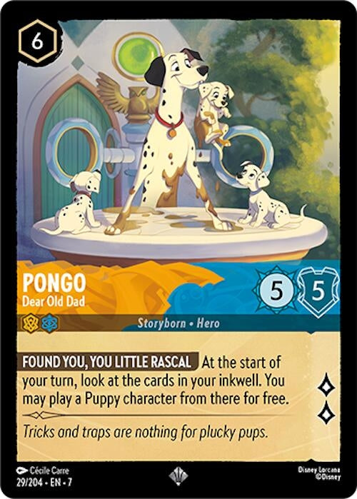 Image for Pongo - Dear Old Dad (29/204) (Archazia's Island) - Disney Lorcana