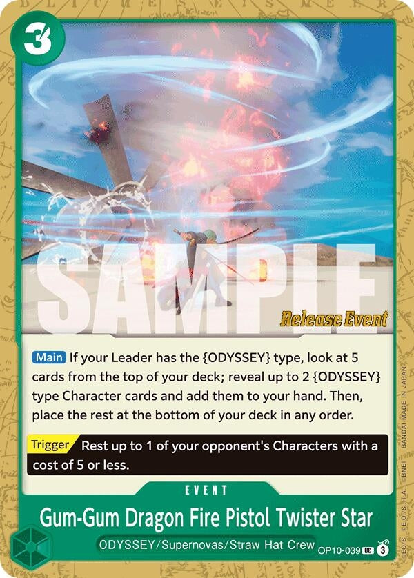 Gum-Gum Dragon Fire Pistol Twister Star (OP10-039) (Royal Blood Release Event Cards)