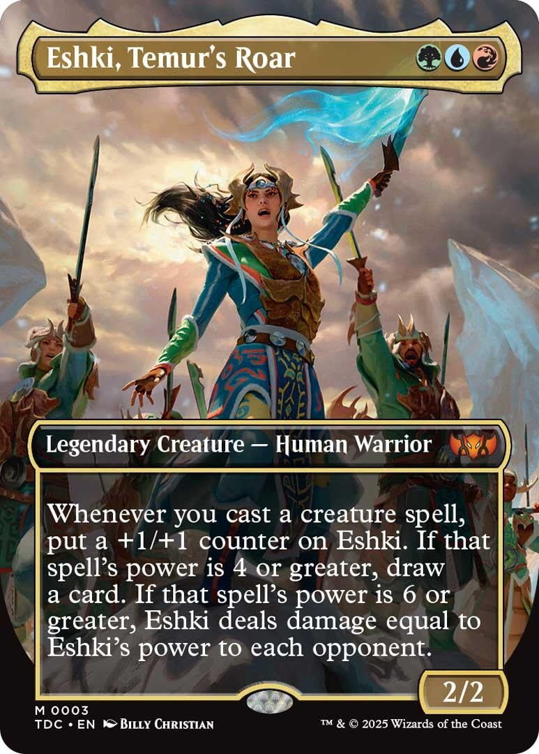 Eshki, Temur's Roar (Borderless) (3) (Commander: Tarkir: Dragonstorm) (TDC)