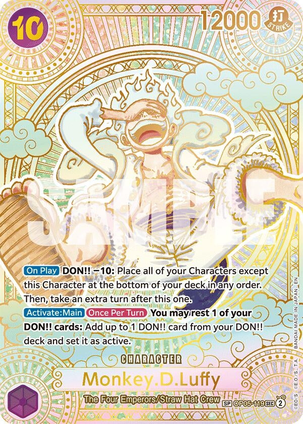 Image for Monkey.D.Luffy (119) (SP) (Gold) (OP05-119) (A Fist of Divine Speed) - One Piece Card Game