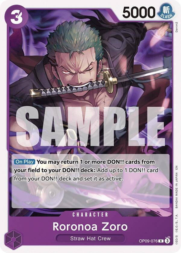 Roronoa Zoro (Reprint) (OP09-076) (Starter Deck 26: PURPLE/BLACK Monkey.D.Luffy)