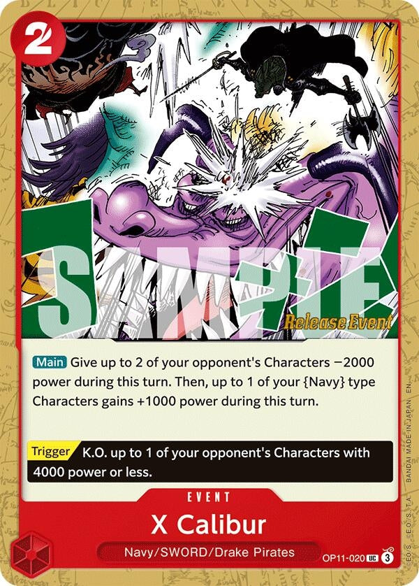 X Calibur (OP11-020) (A Fist of Divine Speed Release Event Cards)