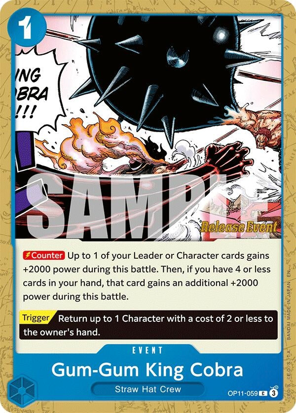 Gum-Gum King Cobra (OP11-059) (A Fist of Divine Speed Release Event Cards)