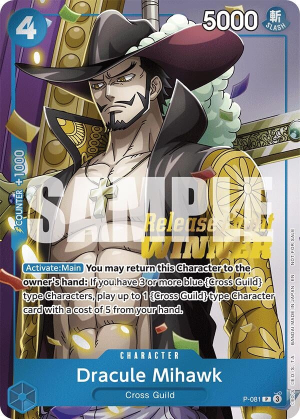 Dracule Mihawk (OP11 Release Event Winner) (P-081) (One Piece Promotion Cards)