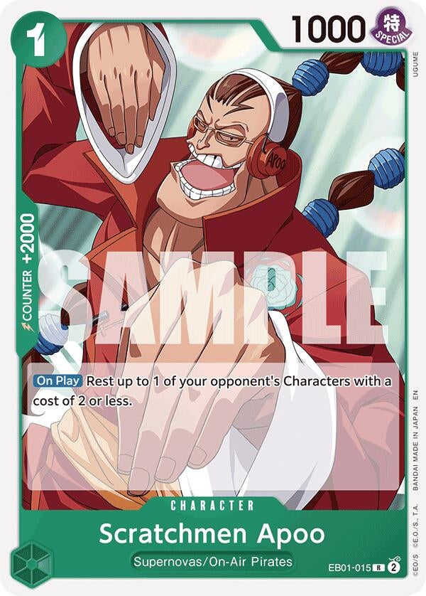 Scratchmen Apoo (Reprint) (EB01-015) (Starter Deck 24: GREEN Jewelry Bonney)