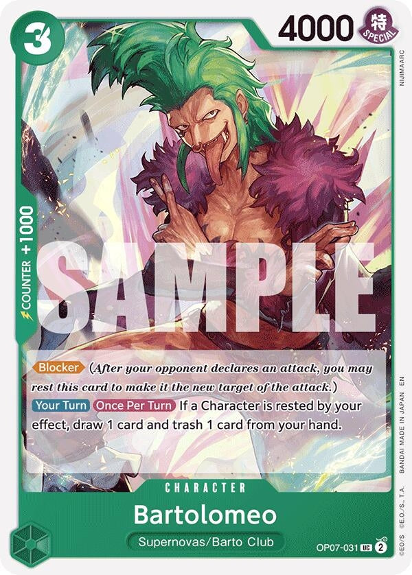 Bartolomeo (Reprint) (OP07-031) (Starter Deck 24: GREEN Jewelry Bonney)