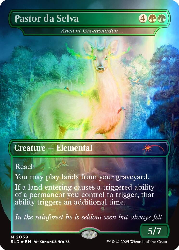 Pastor da Selva - Ancient Greenwarden (Rainbow Foil) (2059) (Secret Lair Drop Series)