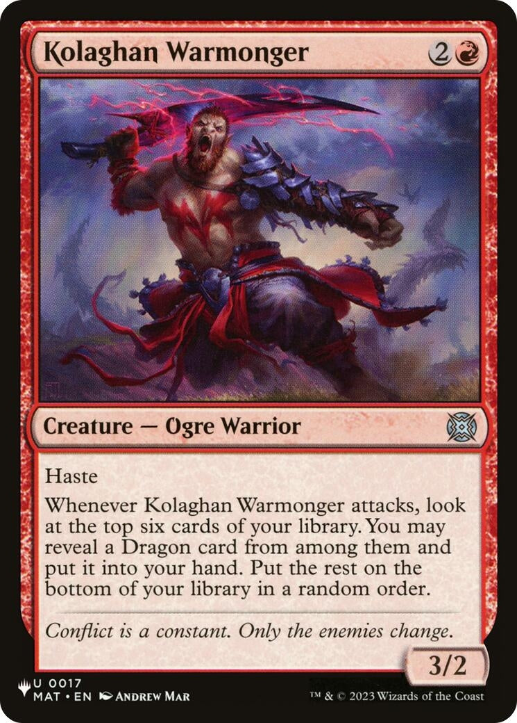 Kolaghan Warmonger (17) (The List Reprints)