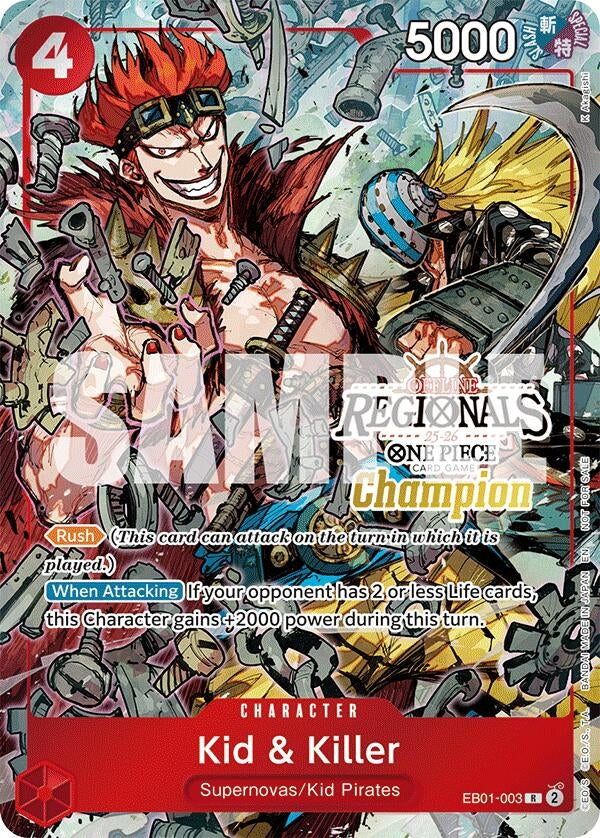 Kid & Killer (Offline Regional Champion Card Set 2025 Vol.2) (EB01-003) (One Piece Promotion Cards)