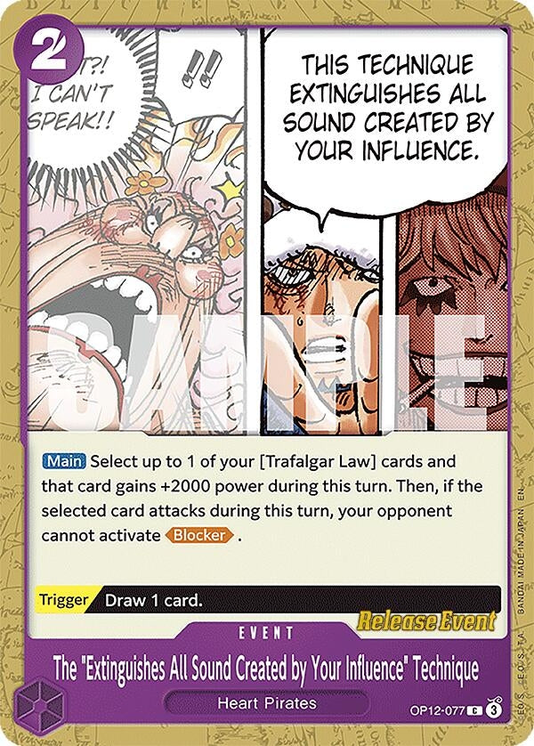 The "Extinguishes All Sound Created by Your Influence" Technique (OP12-077) (Legacy of the Master Release Event Cards)