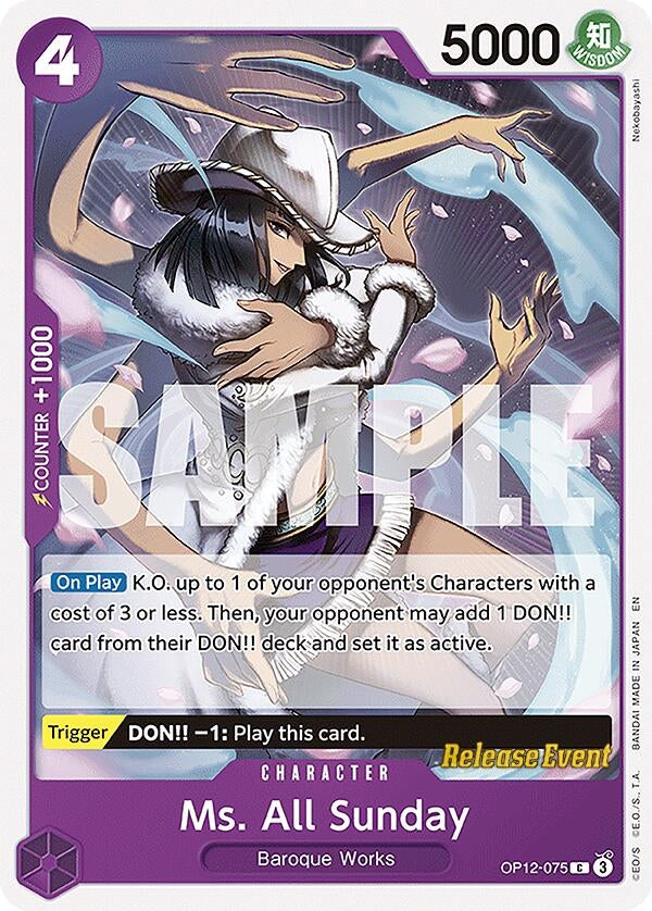 Ms. All Sunday (OP12-075) (Legacy of the Master Release Event Cards)