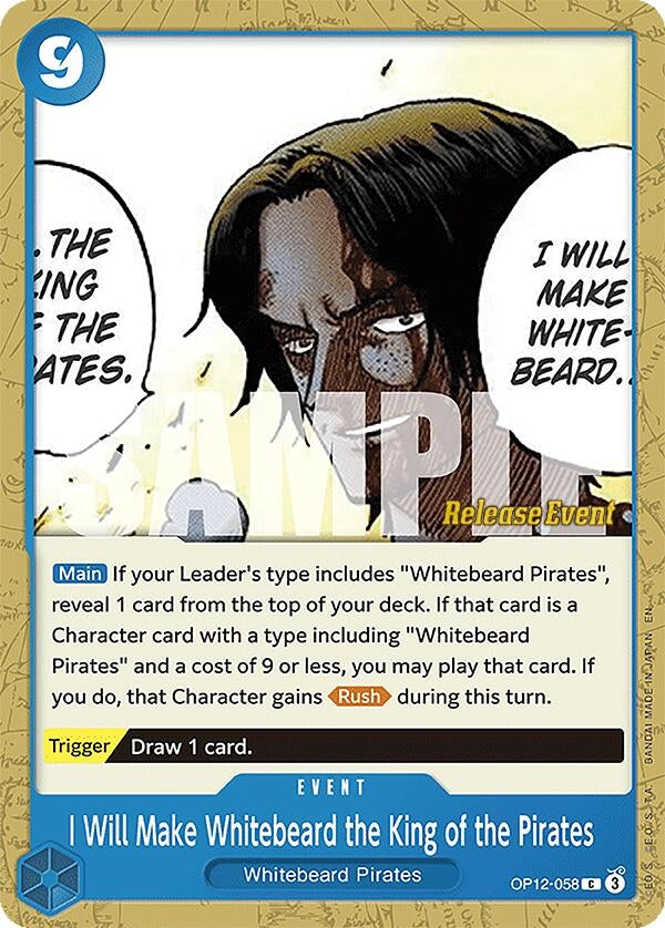 I Will Make Whitebeard the King of the Pirates (OP12-058) (Legacy of the Master Release Event Cards)