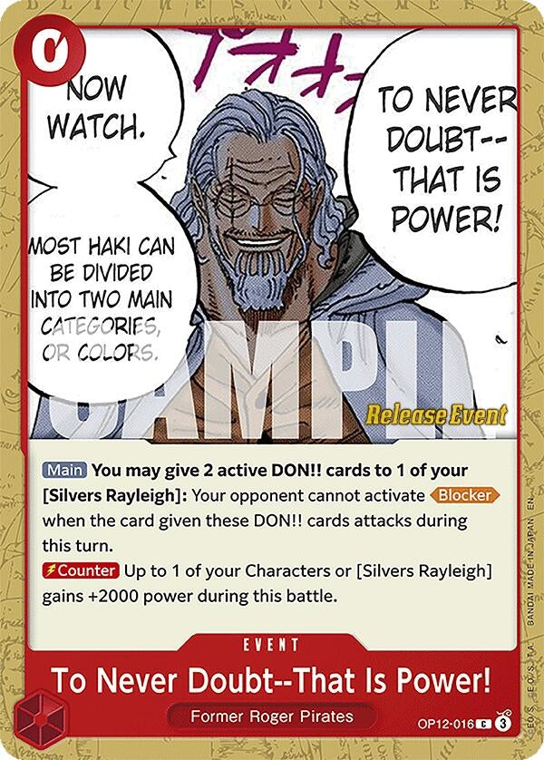 To Never Doubt--That Is Power! (OP12-016) (Legacy of the Master Release Event Cards)