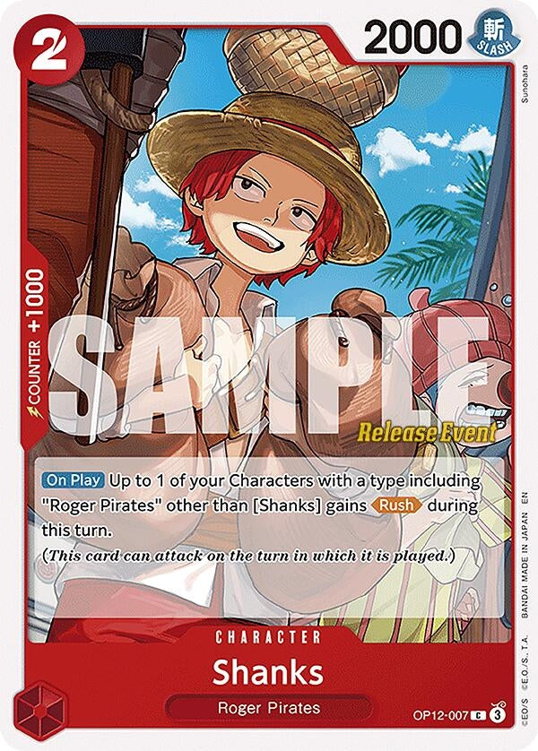 Shanks (007) (OP12-007) (Legacy of the Master Release Event Cards)