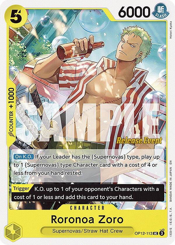 Roronoa Zoro (113) (OP12-113) (Legacy of the Master Release Event Cards)