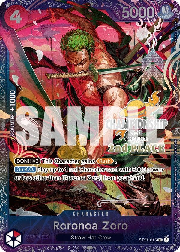 Roronoa Zoro (CS 25-26 2nd Place) (ST21-015) (One Piece Promotion Cards)