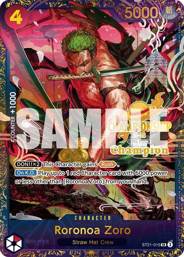 Roronoa Zoro (CS 25-26 1st Place) (ST21-015) (One Piece Promotion Cards)