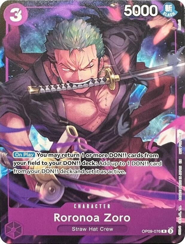 Roronoa Zoro (Welcome Pack Vol. 2) (OP09-076) (One Piece Promotion Cards)