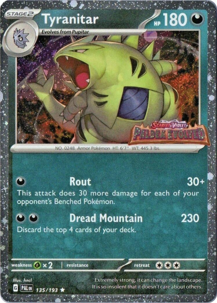 Image for Tyranitar (Paldea Evolved Stamp) (135/193) (Miscellaneous Cards & Products) - Pokemon