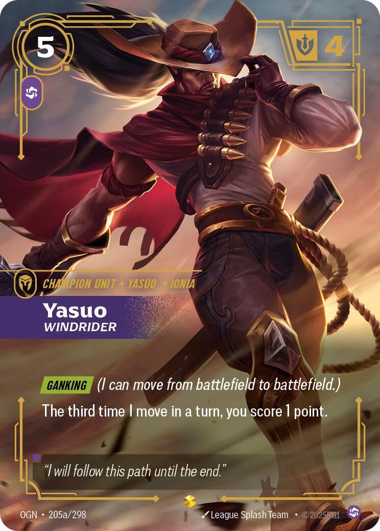 Yasuo - Windrider (Alternate Art) (205a/298) (Origins)
