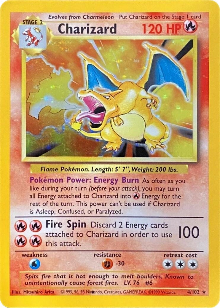 Charizard (Black Dot Error) (004/102) (Base Set)