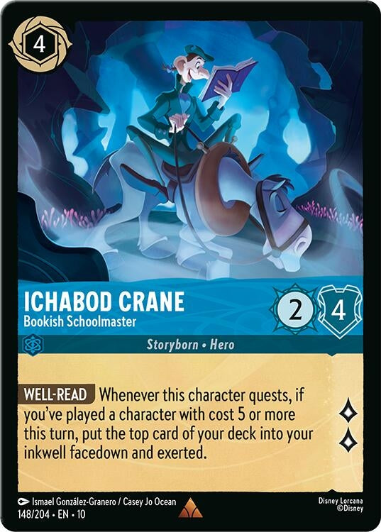 Image for Ichabod Crane - Bookish Schoolmaster (148/204) (Whispers in the Well) - Disney Lorcana