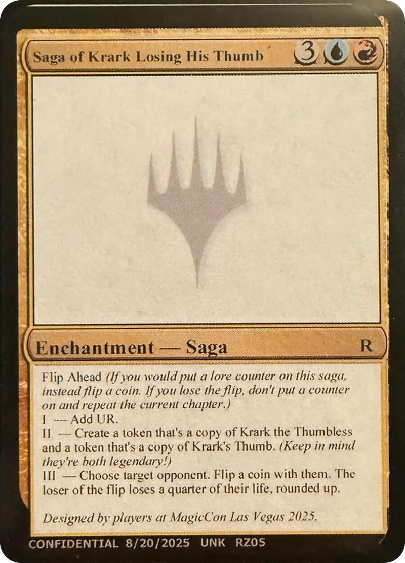 Saga of Krark Losing His Thumb (Un-Known Event Playtest Cards)