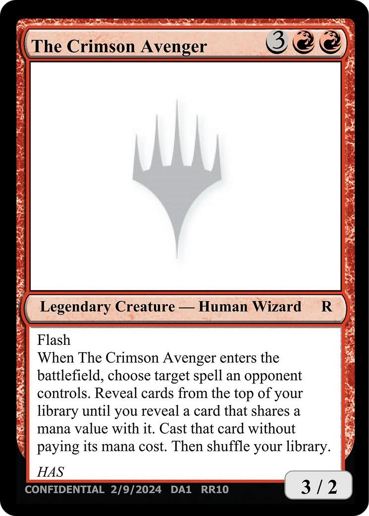 The Crimson Avenger (Un-Known Event Playtest Cards)