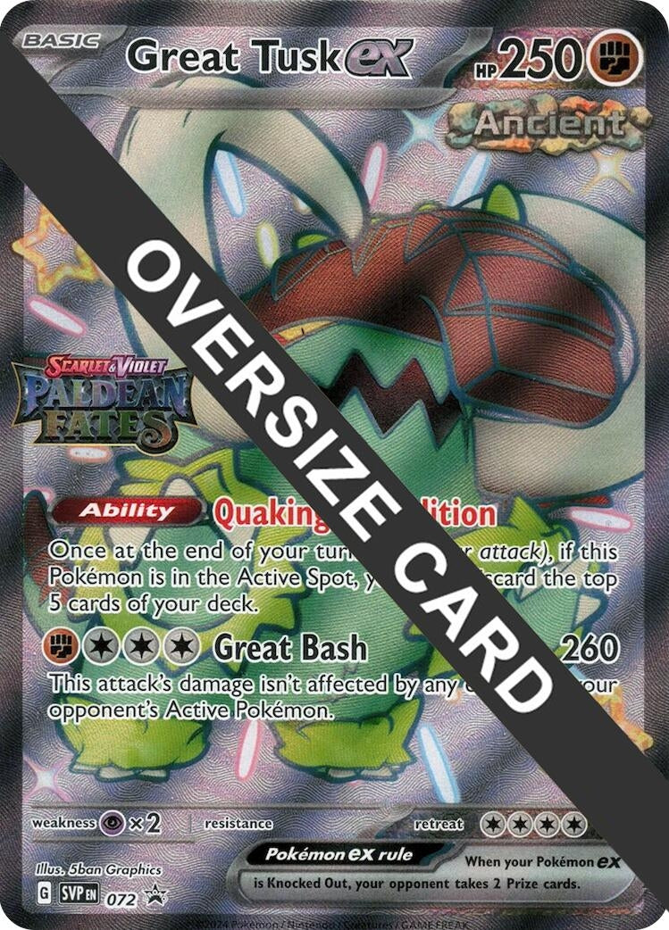 Image for Great Tusk ex - 072 (Paldean Fates Stamped) (072) (Jumbo Cards) - Pokemon
