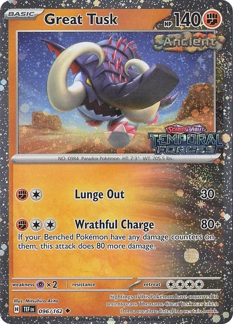 Image for Great Tusk - 096/162 (Temporal Forces Stamped) (096/162) (Miscellaneous Cards & Products) - Pokemon
