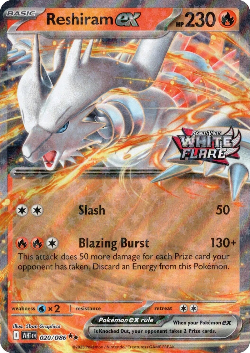 Image for Reshiram ex (White Flare Stamped) (020/086) (Miscellaneous Cards & Products) - Pokemon