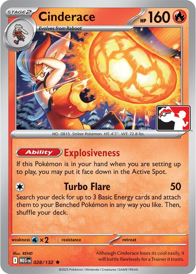 Cinderace (028/132) (Prize Pack Series Cards)