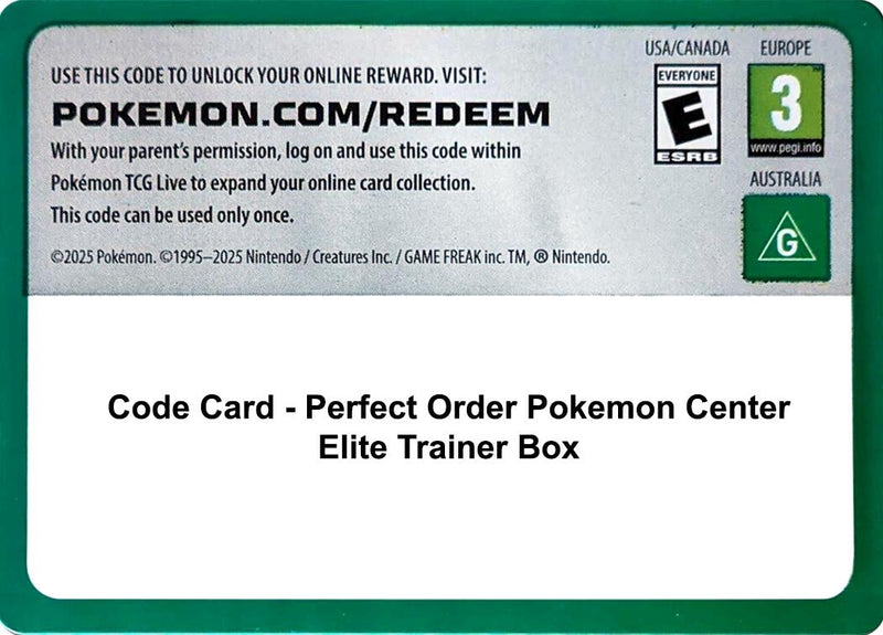 Image for Code Card - Perfect Order Pokemon Center Elite Trainer Box (ME03: Perfect Order) - Pokemon