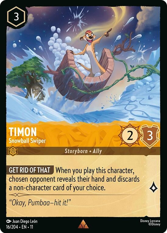 Image for Timon - Snowball Swiper (16/204) (Winterspell) - Disney Lorcana