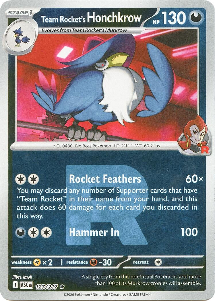 Image for Team Rocket's Honchkrow (Team Rocket) (127/217) (ME: Ascended Heroes) - Pokemon