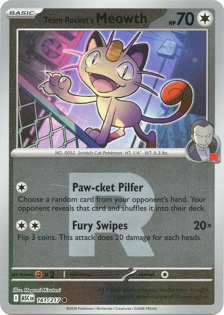 Image for Team Rocket's Meowth (Team Rocket) (161/217) (ME: Ascended Heroes) - Pokemon