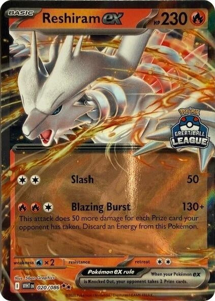 Image for Reshiram ex (Great Ball League) (020/086) (League & Championship Cards) - Pokemon